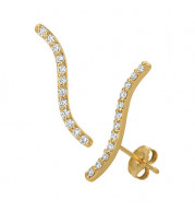 Jewelmi Custom 14k Yellow Gold Diamond Earrings