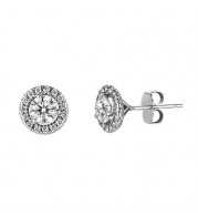 Jewelmi Custom 14k White Gold Diamond Earrings