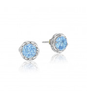 Tacori Sterling Silver Crescent Crown Gemstone Stud Earring - SE10545