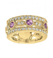 Jewelmi Custom 14k Yellow Gold Sapphire Diamond Ring