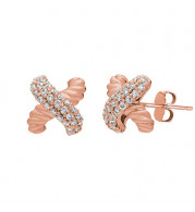 Jewelmi Custom 14k Rose Gold Diamond Earrings