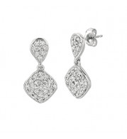 Jewelmi Custom 14k White Gold Diamond Earrings