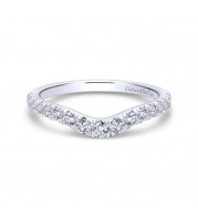 Gabriel & Co. 14k White Gold Contemporary Curved Wedding Band - WB12764O4W44JJ