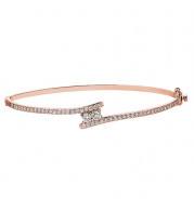 Jewelmi Custom 14k Rose Gold Diamond Bangle Bracelet