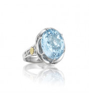 Tacori Sterling Silver Crescent Crown Gemstone Men's Ring - SR12302