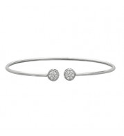Jewelmi Custom 14k White Gold Diamond Bangle Bracelet