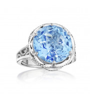 Tacori Sterling Silver Crescent Crown Gemstone Men's Ring - SR12345