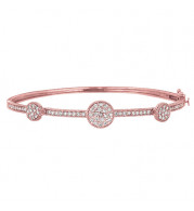 Jewelmi Custom 14k Rose Gold Diamond Bangle Bracelet