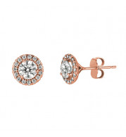 Jewelmi Custom 14k Rose Gold Diamond Earrings