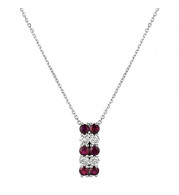 Jewelmi Custom 14k White Gold Ruby Diamond Necklace