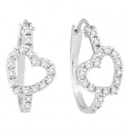 Jewelmi Custom 14k White Gold Diamond Hoop Earrings
