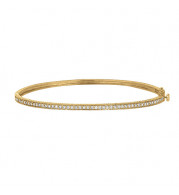 Jewelmi Custom 14k Yellow Gold Diamond Bangle Bracelet