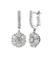Jewelmi Custom 14k White Gold Diamond Drop Earrings