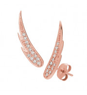 Jewelmi Custom 14k Rose Gold Diamond Earrings