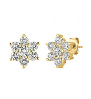 Jewelmi Custom 14k Yellow Gold Diamond Earrings