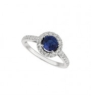 Jewelmi Custom 14k White Gold Sapphire Diamond Engagement Ring
