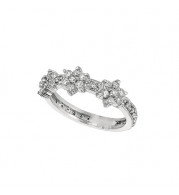Jewelmi Custom 14k White Gold Diamond Flower Ring