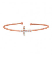 Jewelmi Custom 14k Rose Gold Diamond Bangle Bracelet