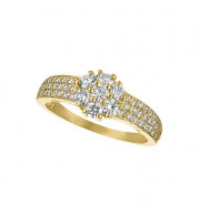 Jewelmi Custom 14k Yellow Gold Diamond Flower Ring