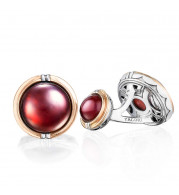 Tacori Sterling Silver and 18k Rose Gold Retro Classic Gemstone Men's Cuffink - MCL105P41