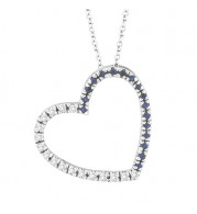 Jewelmi Custom 14k White Gold Sapphire Diamond Necklace
