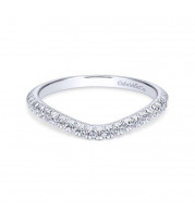 Gabriel & Co. 14k White Gold Contemporary Curved Wedding Band - WB10754W44JJ