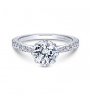 Gabriel & Co. 14k White Gold Contemporary Straight Engagement Ring - ER14403R4W44JJ
