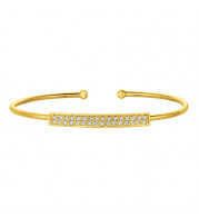 Jewelmi Custom 14k Yellow Gold Diamond Bangle Bracelet