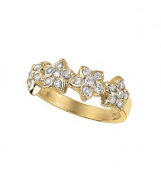 Jewelmi Custom 14k Yellow Gold Diamond Flower Ring