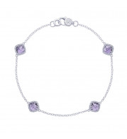 Tacori Sterling Silver Crescent Embrace Gemstone Women's Bracelet - SB22813