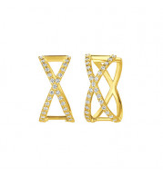 Jewelmi Custom 14k Yellow Gold Diamond Earrings