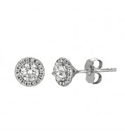 Jewelmi Custom 14k White Gold Diamond Earrings