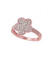 Jewelmi Custom 14k Rose Gold Diamond Flower Ring