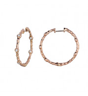 Jewelmi Custom 14k Rose Gold Diamond Hoop Earrings