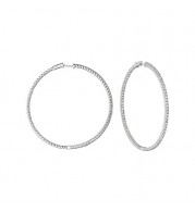 Jewelmi Custom 14k White Gold Diamond Hoop Earrings