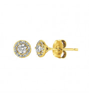 Jewelmi Custom 14k Yellow Gold Diamond Earrings