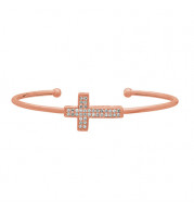Jewelmi Custom 14k Rose Gold Diamond Bangle Bracelet