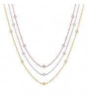 Jewelmi Custom 14k Tri Tone Gold Diamond Necklace