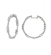 Jewelmi Custom 14k White Gold Diamond Hoop Earrings