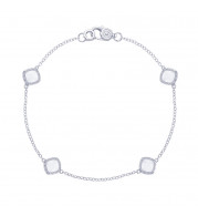 Tacori Sterling Silver Crescent Embrace Gemstone Women's Bracelet - SB22803