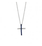 Jewelmi Custom 14k White Gold Sapphire Diamond Necklace