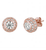 Jewelmi Custom 14k Rose Gold Diamond Earrings
