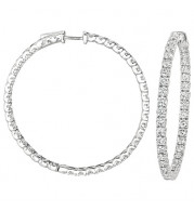 Jewelmi Custom 14k White Gold Diamond Hoop Earrings