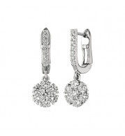Jewelmi Custom 14k White Gold Diamond Drop Earrings