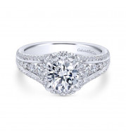 Gabriel & Co. 14k White Gold Entwined Halo Engagement Ring - ER12610R4W44JJ
