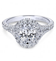 Gabriel & Co. 14k White Gold Contemporary Halo Engagement Ring - ER10291W44JJ