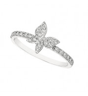 Jewelmi Custom 14k White Gold Diamond Butterfly Ring