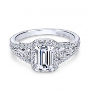 Gabriel & Co. 18K White Gold Contemporary Halo Engagement Ring - ER7740W84JJ