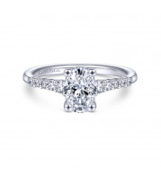 Gabriel & Co. 14k White Gold Contemporary Straight Engagement Ring - ER11755O3W44JJ