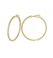 Jewelmi Custom 14k Yellow Gold Diamond Hoop Earrings